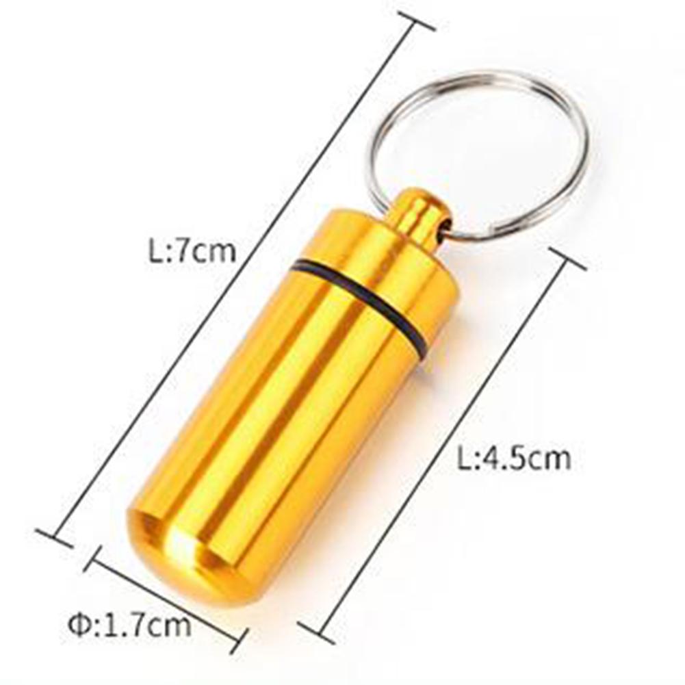 Travel Pill Box Case Bottle Tubes Portable WaterProof Mini Aluminum Keychain Tablet Storage Box Bottle Case Holder