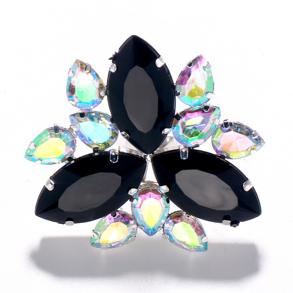 

Stonefans Exaggerate Rhinestone Drop Rings for Women Large Drag Queen Accessories Cocktail Crystal Ring Adjustable Jewelry срібний