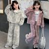 Girls Spring Autumn Sport Suit Children Tie-dye Jacket+sweatpants Tracksuits Teenager School Outfits