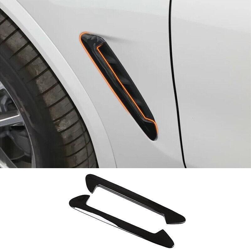 For BMW X3 G01 18-2024 Gloss Black Side Fender Air Wing Vent Cover Trim 2PCS