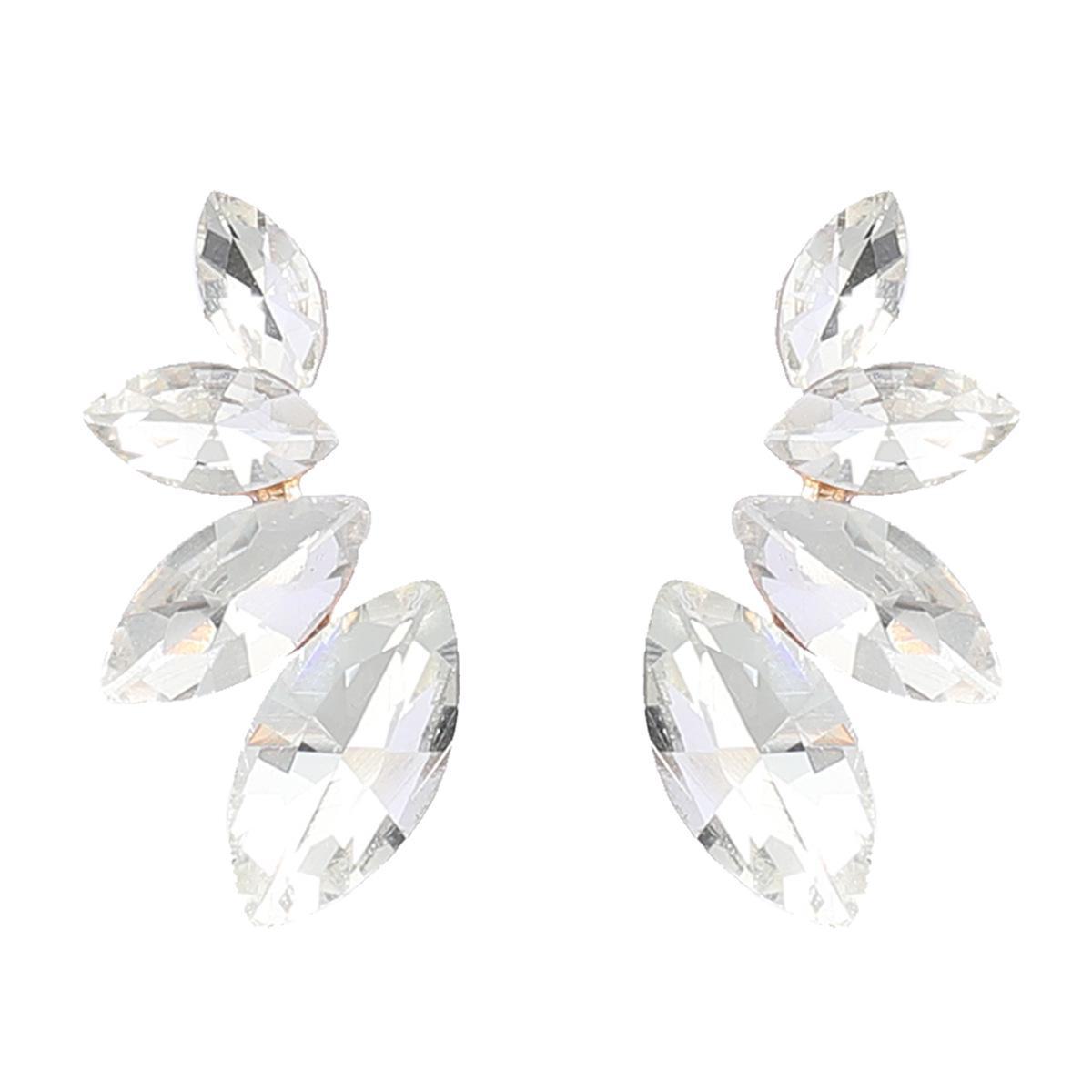 

Модные геометрические серьги в стиле бриллиантов 2022 года: Красочный дизайн из сплава и стекла для европейских и американских женщин белый