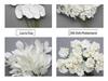 Weiße Blumendekoration für Hochzeiten Künstliche Straußornamente und Bogen-Requisiten