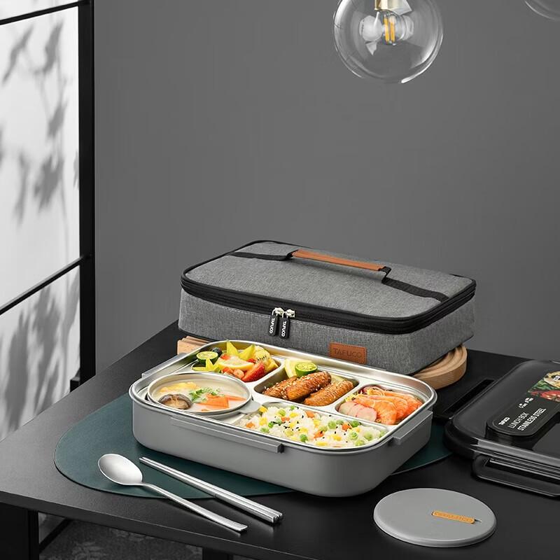 

TAFUCO T5219 316 Stainless Steel 5-Compartment Bento Lunch Box