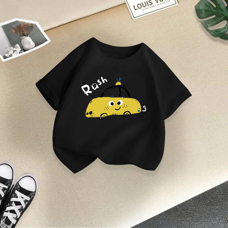 Children T-shirt Cute Animals Printed Kids 100% Cotton Tops 2-13Y Loose-fit Casual O-Neck Short-sleeve T-shirt