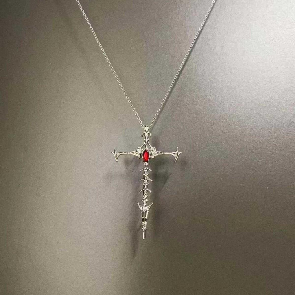 

2025 Gothic Punk Cross Pendant Necklace For Women Men Vintage Unisex Copper Hip-Hop Chain Fashion Accessories