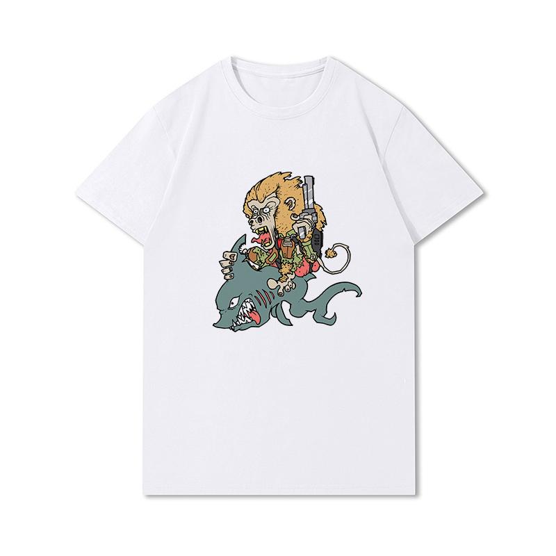 S-3XL 100 Fantasie Harajuku Grafica Estiva Bianca Magliette Donna Stampate Casual Maniche Corte Top Girocollo