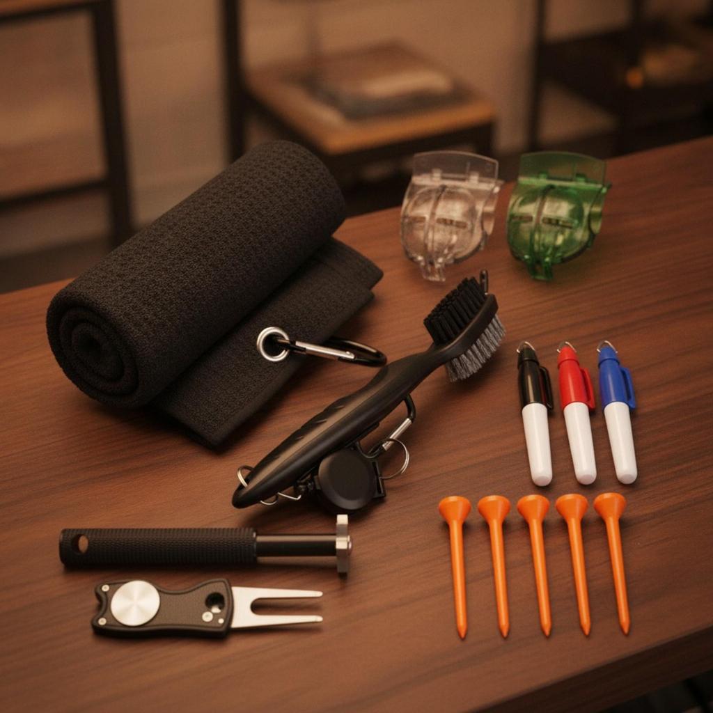 Golf Towel and Brush Set Lightweight Gear Highly Absorbent for Golfers