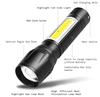 USB Rechargeable Portable Mini COB LED Flashlight Outdoor Hunting Torch with Magnetic Tail Worklight
