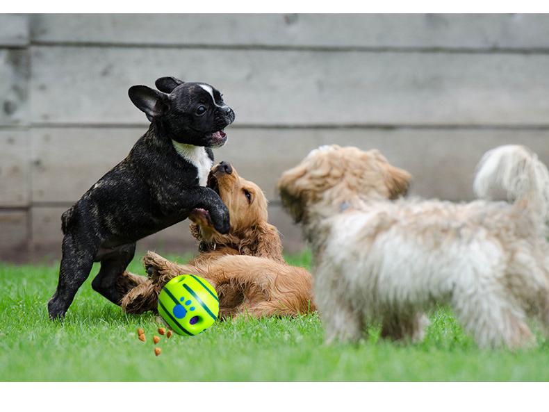 Teething Bite-Resistant Dog Toy: Sounding Laugh Ball with Treat Dispensing Feature