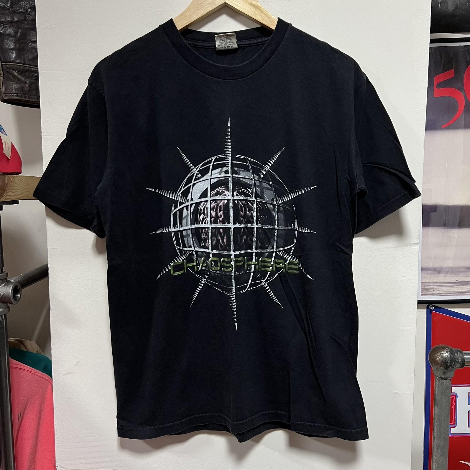 Vintage 90s Y2K Meshuggah Chaosphere Deviant Swedish Audio T  RARE Sz M Unisex T-Shirt XXXL