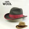 100% Wol Fedoras Mode Europees Amerikaanse Stijl Panama Jazz Gentleman Tophoed Lint Versierd Unisex Westerse Cowboy Zon Hoed