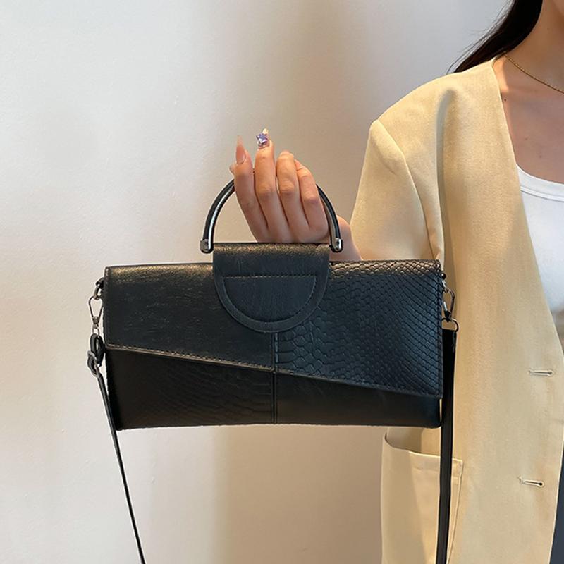 PU Synthetisches Leder Damen Schulter Umhängetasche Mode Lässig Abendessen Alligatormuster Klappe Handtasche und Geldbörse