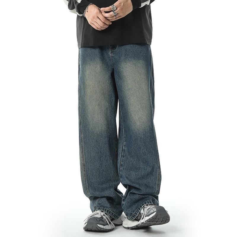 American High Street Wide-leg Jeans Washed Old Retro Loose Straight Pants