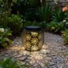 Metal Solar Garden Lantern Portable Hanging Outdoor Lantern for Patio Yard Camping Indoor Outdoor Ambient Lighting Decoration