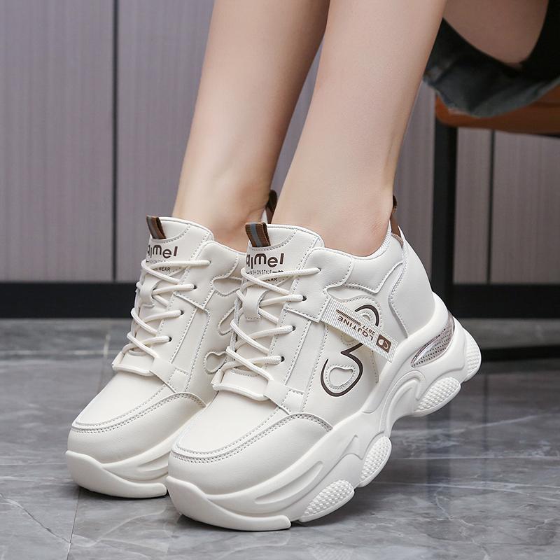 Fashion Women Thick Bottom Ultra-light Sneakers New Spring Autumn White Sports Shoes Casual Woman Comfort Breathable Running Shoes