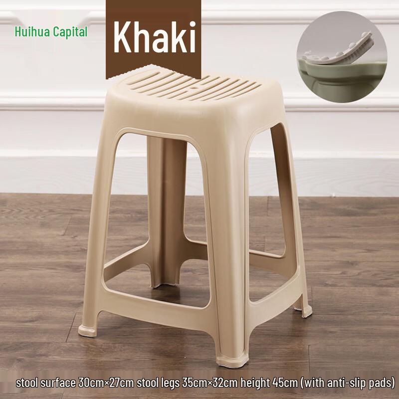 HUIHUADU Thickened Plastic Stripe Breathable Dining Stool