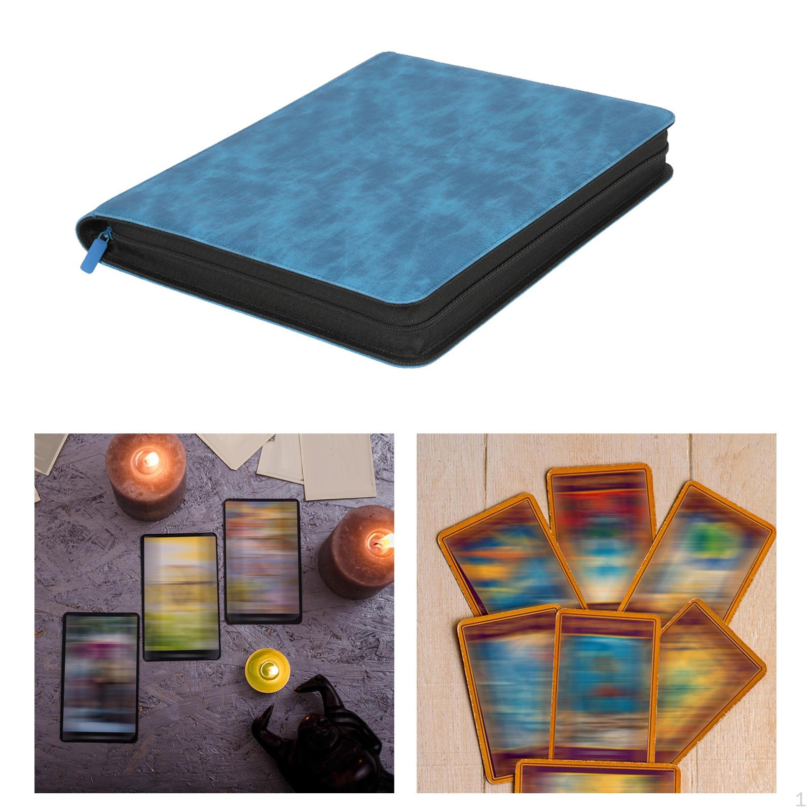 Папка для карточек, 9 карманов, коллекционный альбом, 216 карточек, альбом для вырезок с застежкой-молнией синий