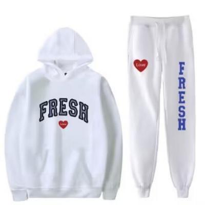 2023 Autumn/Winter New Korean Edition Handsome Style Design Loose Casual Sports Sweetheart Guard Pants Two Piece Set with Letter Love