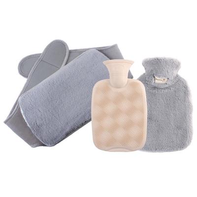 Imitation Rabbit Fur Plush Hot Water Bottle with Extended Waist Protector