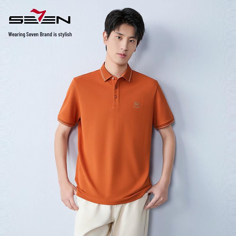 

SEVEN Men s Ice-Cool Lyocell Blend Short-Sleeve Polo Shirt with Dragon Logo M
