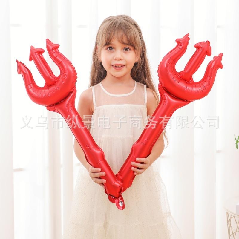 Halloween New Special-Shaped Medium Stick Baton Pumpkin Ghost Spider Holding Aluminum Film Funny Party Balloon
