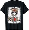 Loud And Proud Football Mom Bleached Leopard Football Mama T-Shirt