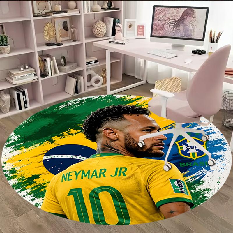 1pc Neymar15 Carpet, Round Rug, Comfortable, Suitable for Entryways, Living Rooms, Office, And Bedrooms, Christmas Decoration
