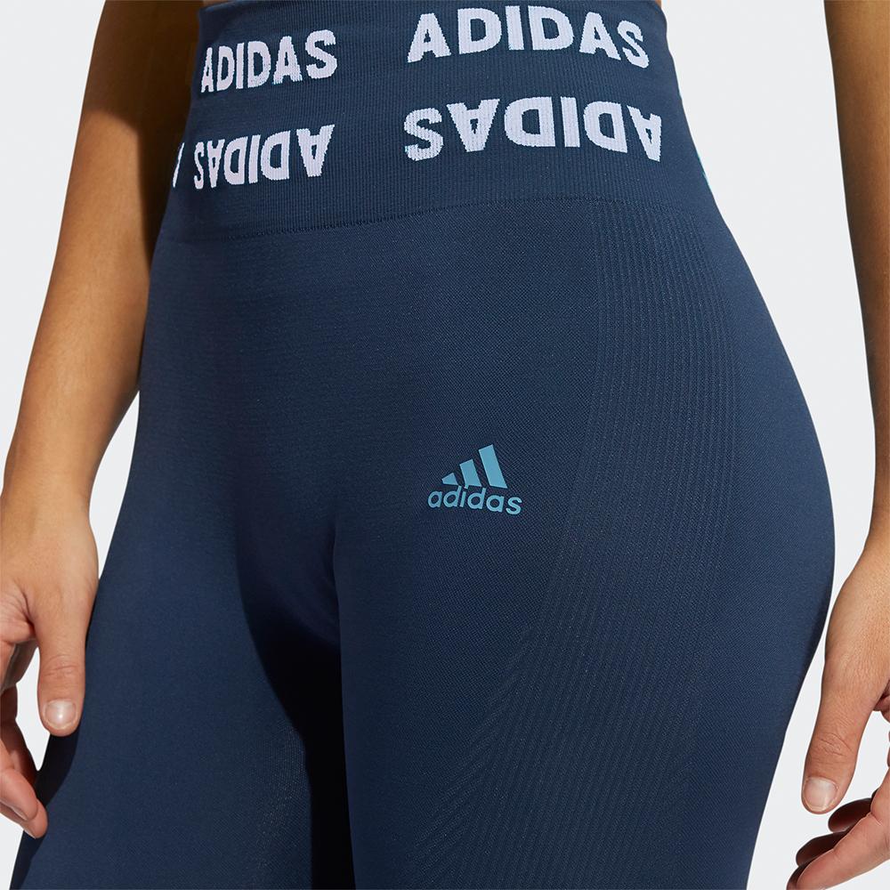 Adidas Mid-Rise Compression Sport Leggings Women Bottoms Dark-Blue GM5155