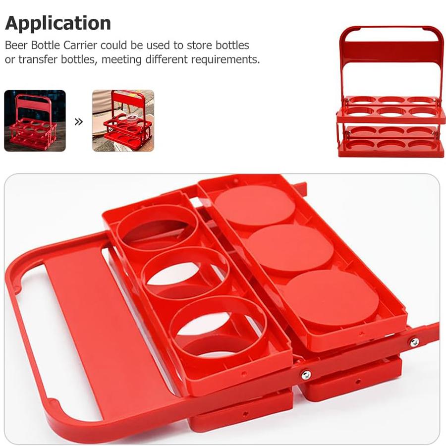 Beer Bottle Carrier Drink Carrier Beverage Bottle Farmhouse Style 6 Beer Holder Portable Foldable Plastic Beverage Carrier