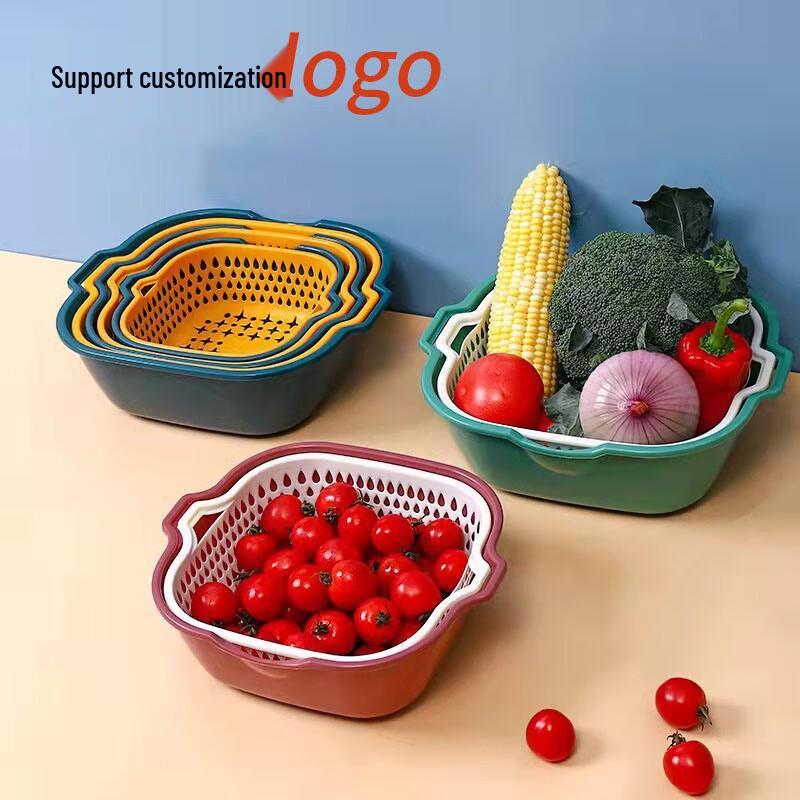 Multi-functional Plastic Double-Layer Drain Basket