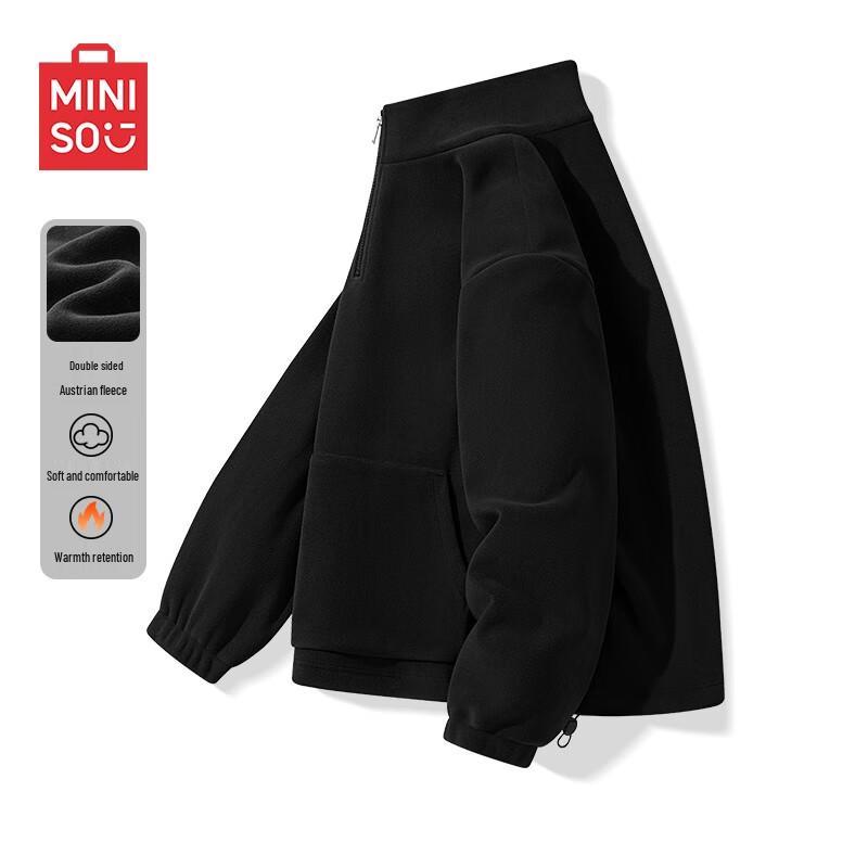 MINISO Men's Half-Zip Fleece Lined Hoodie