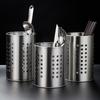 Stainless Steel Tableware Storage: Chopstick Holder & Water-Draining Tube for Knives, Forks, Scissors & Tongs.