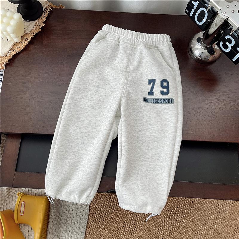 Boys' 2026 Spring Long-Sleeve Stand-Collar Half-Zip Hoodie & Pants Set