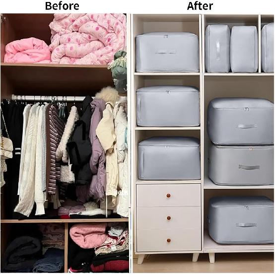 2Pack Compression Storage Bags for Bedding, Ultra Space Saving Self Compression Organizers, Space Saver Bags, Compression Packing Cube Moving Bags