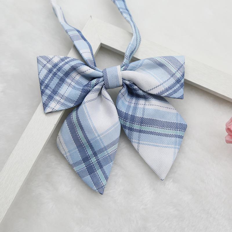 Personalized Flower Plaid Uniform Collar Flower Bow Tie Small Fresh Sailor Suit Bow KTB