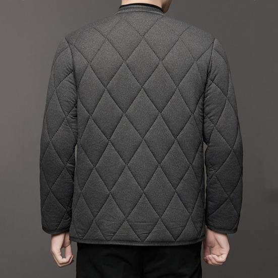 Autumn Winter Solid Color Cotton Jacket Stand Collar Long Sleeve Quilted Padded Thickened