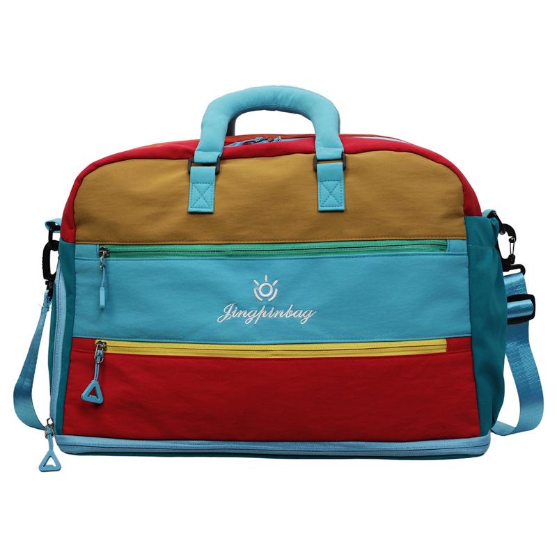 Women's High-End Color Block Fitness and Travel Bag - Large Capacity, Handheld, Perfect for Commutes and Business Trips