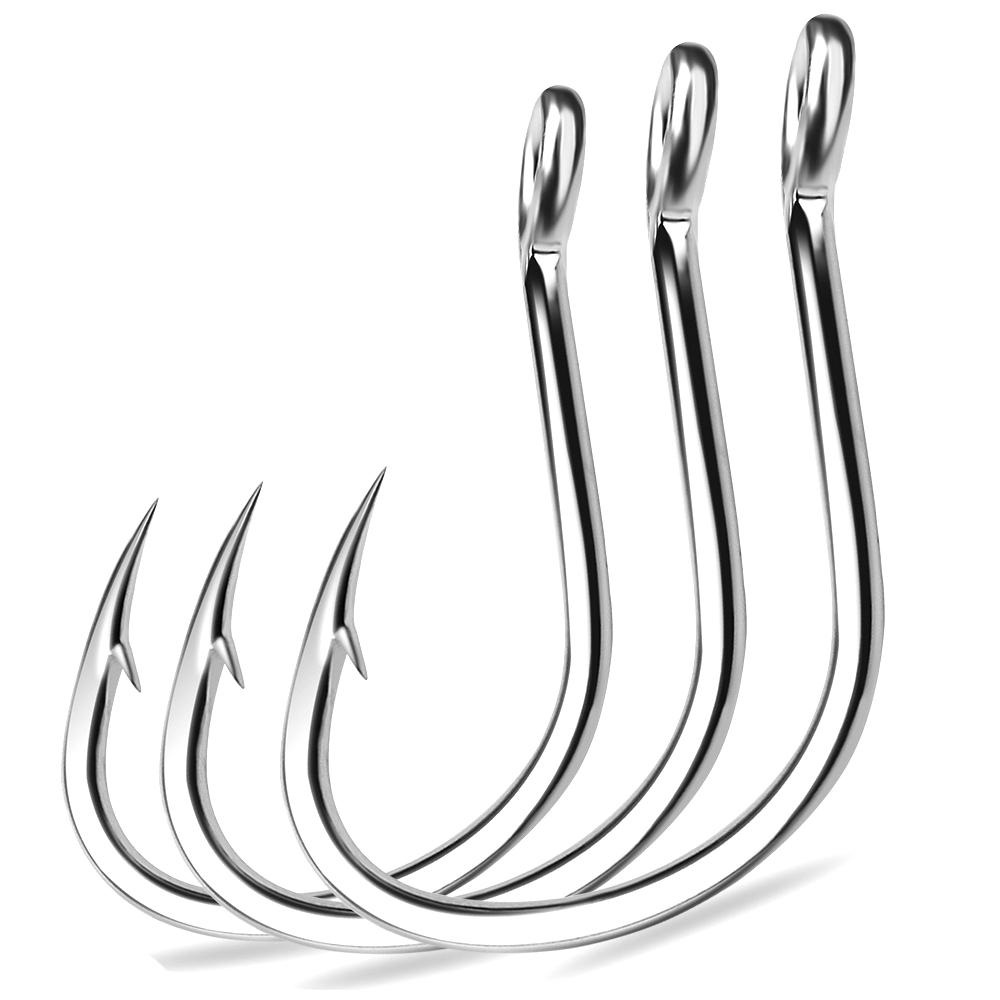 10pcs High Carbon Steel 1/0 2/0 3/0 4/0 5/0 Barbed Slow Jigging Hooks Saltwater Fishing Single Hook