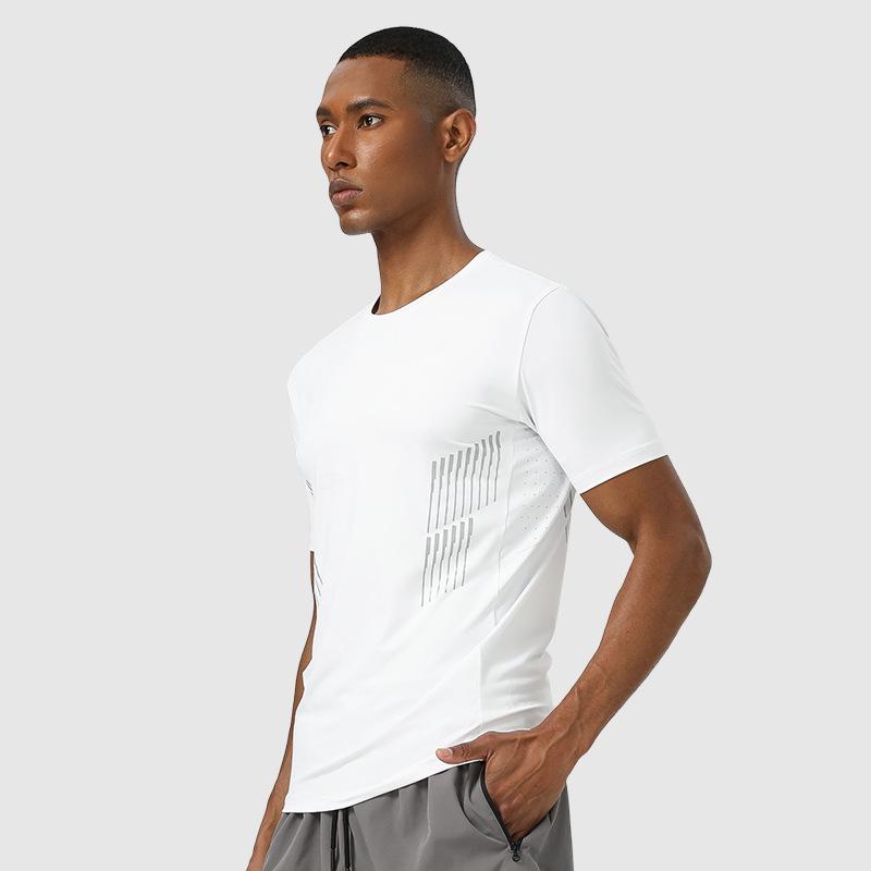 

Мужская приталенная быстросохнущая фитнес-футболка с круглым вырезом и светоотражающей полосой XXL