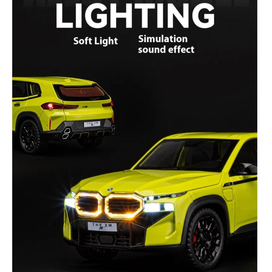 1/24 Maßstab Simulation BMW XM Legierung Automodell Metall Die Cast Ornament Sound Licht Kinderspielzeug Automodell Geburtstagsgeschenk für Jungen