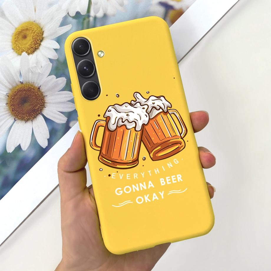 For Funda Samsung Galaxy A55 5G Case Daisy Stylish Painting Soft SIlicone TPU Bumper For Samsung A55 A55 5G GalaxyA55 Coque Etui