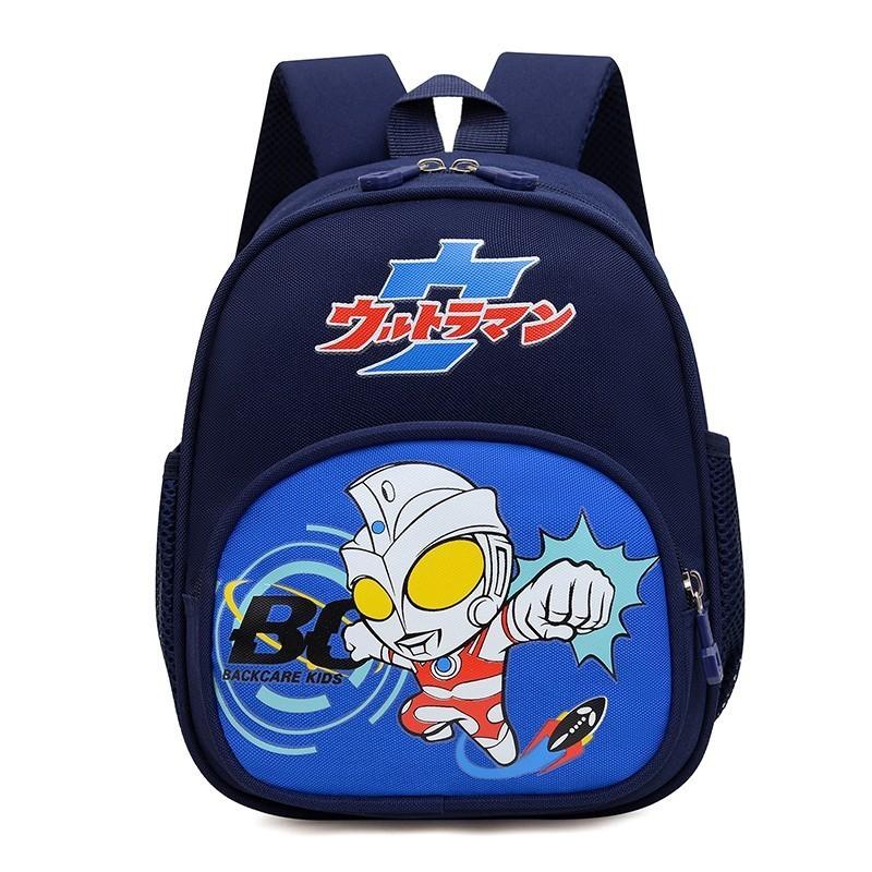 Adorable Nylon Kids Backpack With Cartoon Characters Lightweight And Fashionable синий