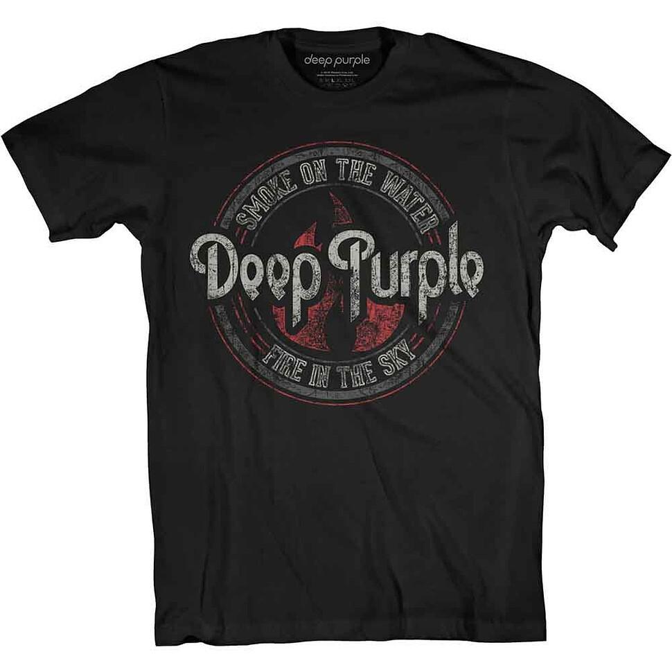 Deep Purple Smoke Circle T-Shirt Black S