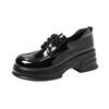2025 Autumn Women's British Style Patent Leather Platform Loafers with High Heels