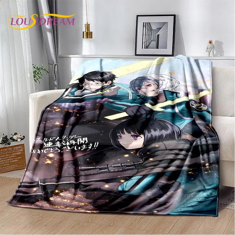 World Trigger Anime Kreskówka Miękki Pluszowy Koc, Koc Flanelowy Koc Narzuta na Salon Sypialnię Łóżko Sofa Piknik Cove Dzieci