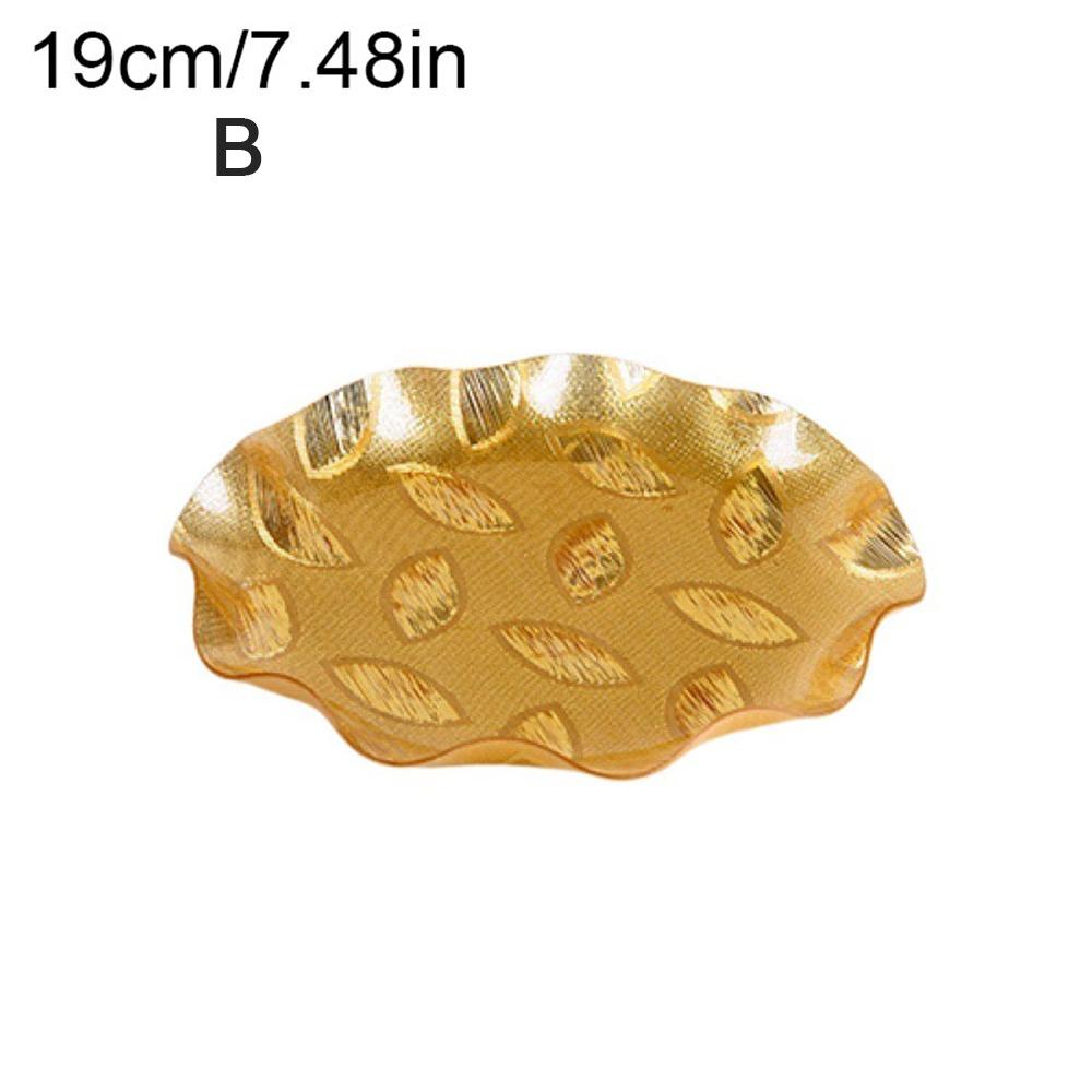 

Кухонные принадлежности Акриловая десертная тарелка Золотая круглая Фруктовый десертный салатный поднос Сервировочные тарелки