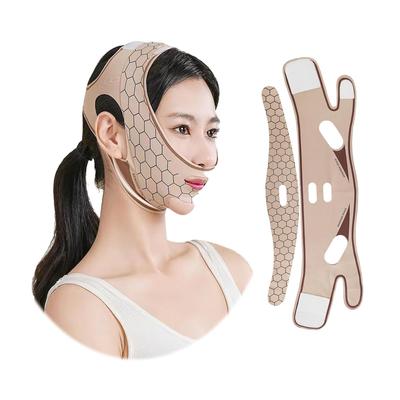 Face Belt Band Two-layer Compression Design Lift-up Double Chin Lifting Mask Line Slimming High Elasticity Breathability Everyday Use Easy Home