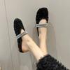 Fashion Glitter Slides Shoes Woman 2024 Slippers Flat Low Female Mule Pantofle Cover Toe Jelly Mules New PU Bling Crystal Rubber Rome Ho