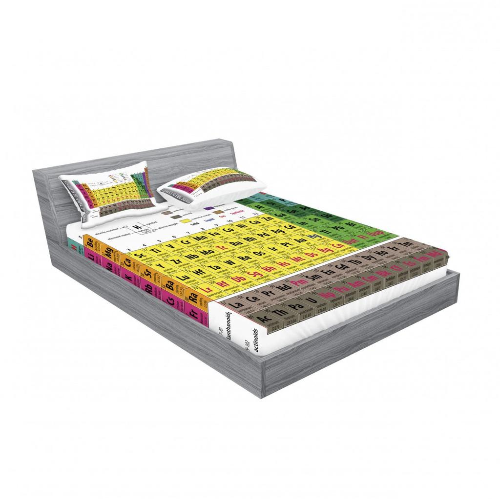 Periodic Table Pattern Sheet Three-Piece Digital Printing Bedding Sheet Three-Piece Sheet Children Adults