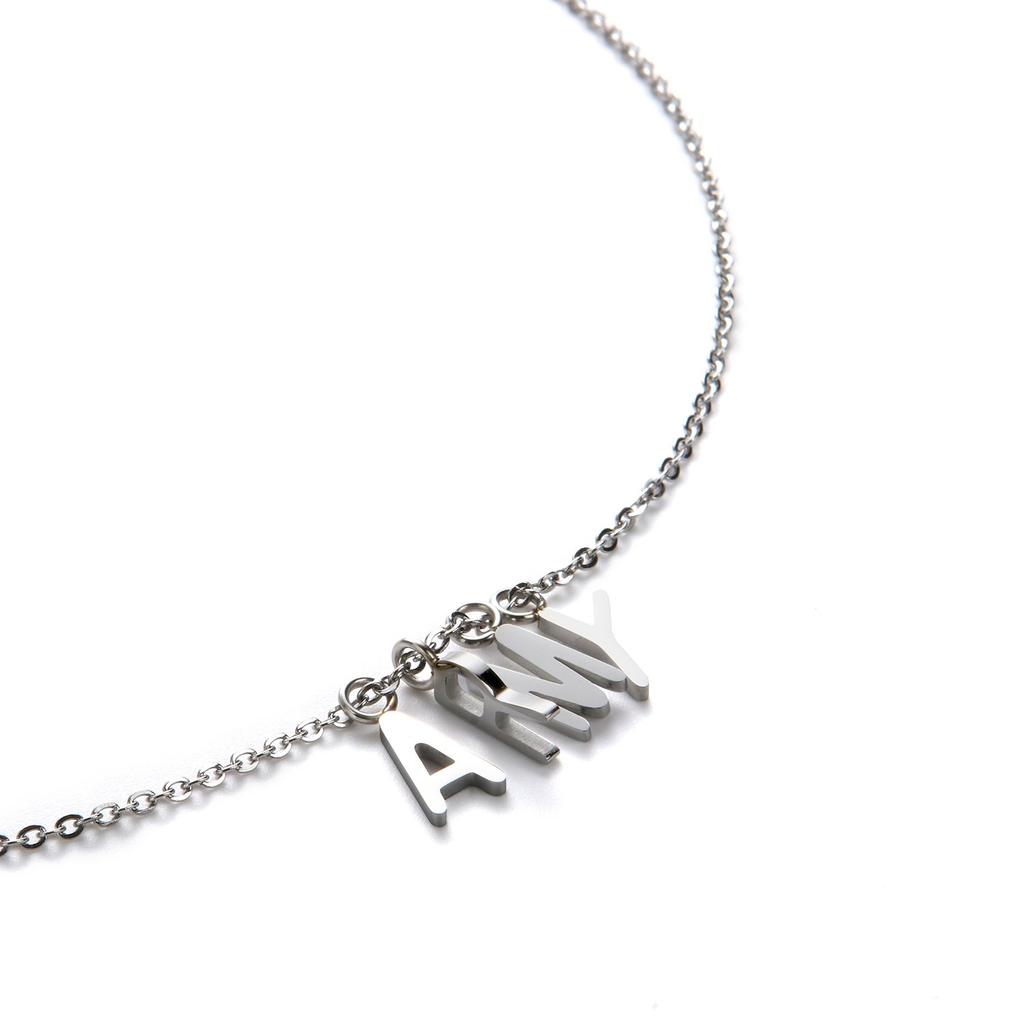 Nemoyard Custom BTS Style ARMY Choker Halskette Edelstahl Mit Geschenkbox